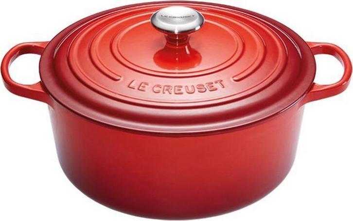 Le Creuset Braadpan Signature Kersenrood – Ø 30 cm / 8,1, Elektronische apparatuur, Kookplaten, Nieuw, Verzenden