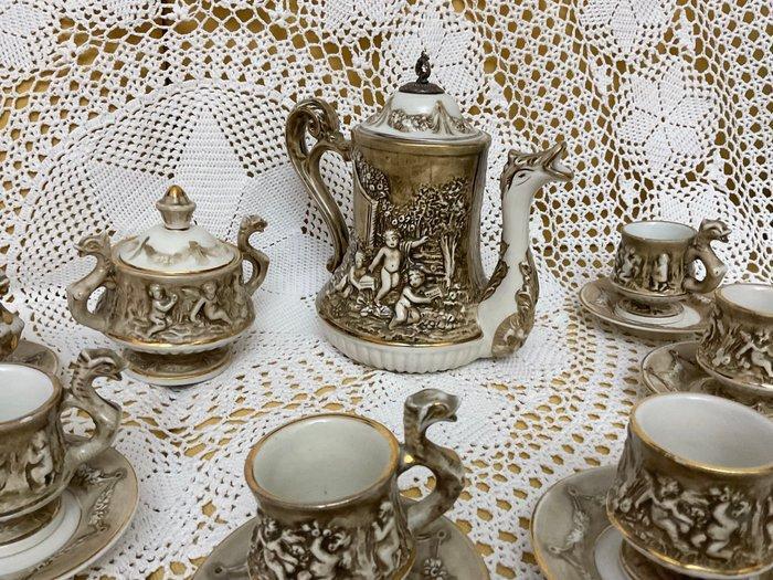 M.A.S. R. Capodimonte - Koffieservies (14) - Porselein - Set, Antiek en Kunst, Antiek | Meubels | Tafels