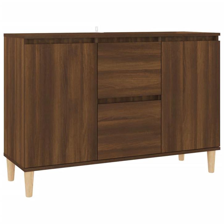 Bruin Eiken Dressoir 101cm | Retour Deal | Slimme Koop, Huis en Inrichting, Kasten | Dressoirs, 100 tot 150 cm, 25 tot 50 cm, Met lade(s)