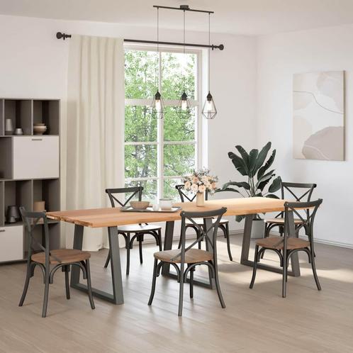 vidaXL Eettafel rechthoekig 280x100x74 cm massief eikenhout, Huis en Inrichting, Tafels | Eettafels, Nieuw, Verzenden