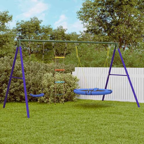 vidaXL Schommelset met schommel, ladder en schotelschommel, Kinderen en Baby's, Speelgoed | Buiten | Speeltoestellen, Nieuw, Verzenden