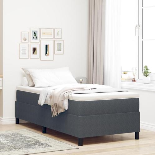 vidaXL Boxspringbed Donkergrijs Eenpersoons in Corduroy Stof, Huis en Inrichting, Slaapkamer | Bedden, Nieuw, Verzenden