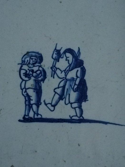 Tegel - 1750-1800 - Delftse blauwe tegel, Antiek en Kunst, Antiek | Glaswerk en Kristal