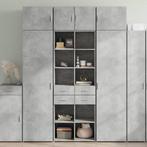 vidaXL Opbergkast 70x42,5x225 cm bewerkt hout betongrijs, Verzenden, Nieuw