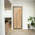 Stalen Taatsdeur - Olijfgroen - 2 Vlaks rond - Mat glas, Overige typen