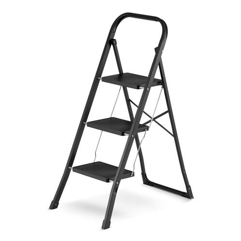 Huishoudtrap 3 treden - opvouwbaar - tot 150 kg - staal -..., Doe-het-zelf en Bouw, Ladders en Trappen, Nieuw, Ophalen of Verzenden