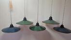 Plafondlamp - Emaille, Staal - Emaille lamp 5 stuks, Antiek en Kunst