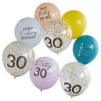 Gekleurde Ballonnen Set 30 Jaar 30cm 8st, Nieuw, Verzenden