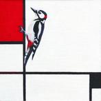 Jos Verheugen - Free after Mondrian, with woodpecker (M862), Antiquités & Art, Art | Peinture | Moderne