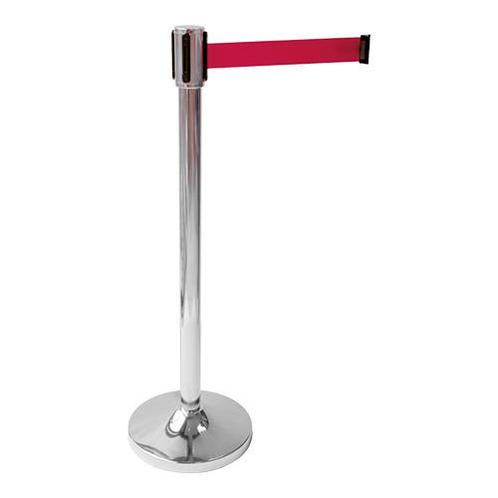 Afzetpaal RVS met uittrekbare snelband 200cm rood |, Zakelijke goederen, Horeca | Keukenapparatuur, Nieuw in verpakking, Verzenden