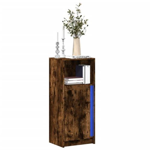 vidaXL Dressoir met LED 42,5x34x100 cm bewerkt hout gerookt, Huis en Inrichting, Kasten | Dressoirs, Nieuw, Verzenden