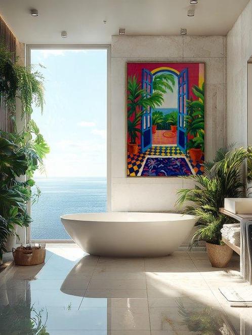 E. García - CHALET CON VISTA AL MAR XL (NO RESERVE), Antiek en Kunst, Kunst | Schilderijen | Modern