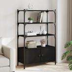 vidaXL Boekenkast 3-laags 70x30x109,5 cm bewerkt hout zwart, Huis en Inrichting, Kasten | Boekenkasten, Verzenden, Nieuw
