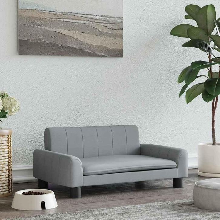 vidaXL Hondenmand 70x45x30 cm stof lichtgrijs, Animaux & Accessoires, Accessoires pour chiens, Envoi