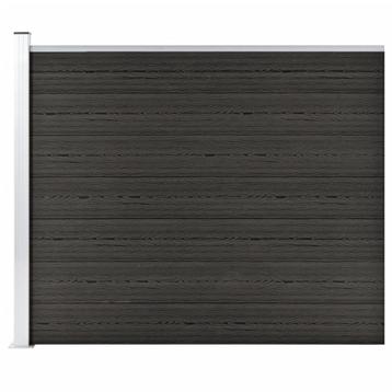 vidaXL Schuttingpaneel 175x146 cm HKC grijs, Verzenden