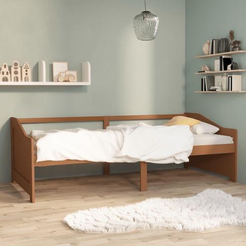 vidaXL Bedbank 3-zits massief grenenhout honingbruin 90x200, Maison & Meubles, Chambre à coucher | Lits, Envoi