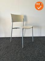 Kantinestoel - Wiesner Hager - wit kunststof - zilvergrijs o, Vergader- of Presentatieruimte, Ophalen of Verzenden, Gebruikt, Stoel