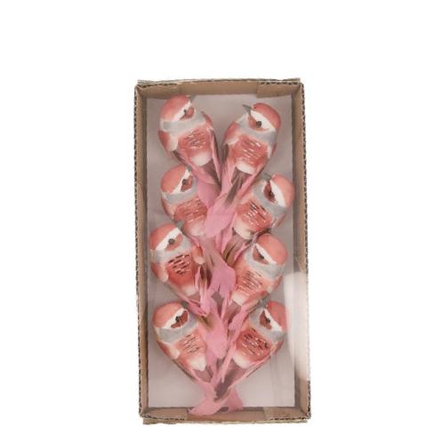 Vogeltjes op clip 8x3.5x3.5cm 8pc -Roze Soft Pink, Hobby & Loisirs créatifs, Bricolage