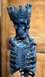 sculptuur, Memento Mori: Roi Crâne couronné Squelette - 16