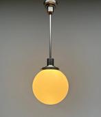 Plafonnier - Laiton nickelé, Opaline