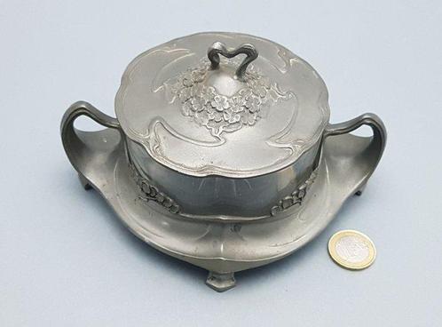 Art Nouveau Bonbonniere - Pot à chocolat - Étain, Antiek en Kunst, Kunst | Designobjecten