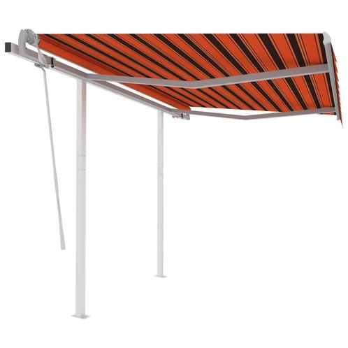vidaXL Luifel handmatig uittrekbaar met palen 3,5x2,5 m, Tuin en Terras, Zonneschermen, Nieuw, Verzenden