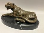 sculptuur, Liggende Panter - 13 cm - Brons