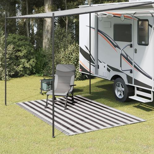 vidaXL Tenttapijt 250x300 cm antracietkleurig en wit, Caravanes & Camping, Accessoires de tente, Envoi