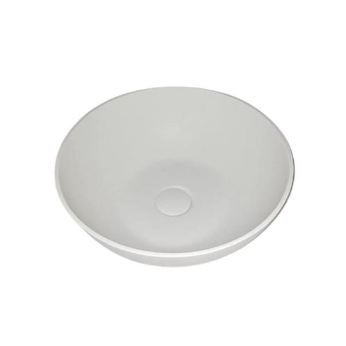 Opbouw Wastafel Sanimex Sardonyx Solid Surface Rond Wit, Doe-het-zelf en Bouw, Sanitair, Overige typen, Nieuw, Ophalen of Verzenden