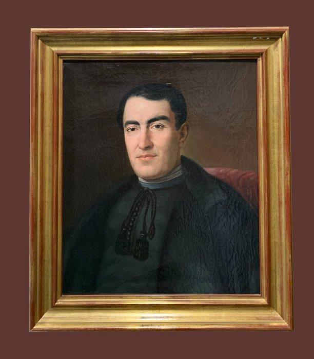 Spanish school (XIX) - A Parsons portrait, Antiek en Kunst, Kunst | Schilderijen | Klassiek