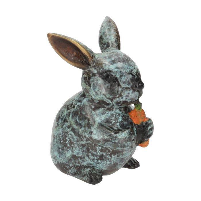 Beeldje - Schattig konijn met wortel - Brons, Antiek en Kunst, Kunst | Designobjecten