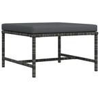 vidaXL Voetensteun sectioneel met kussen poly rattan grijs, Verzenden