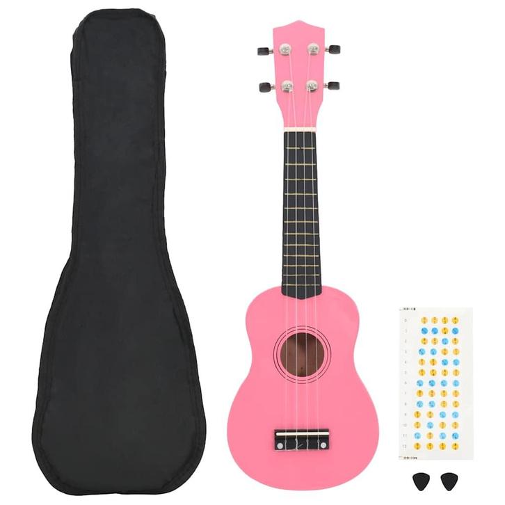 vidaXL Ukuleleset met tas voor kinderen sopraan 23 roze, Muziek en Instrumenten, Overige Muziek en Instrumenten, Nieuw, Verzenden