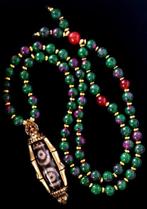 Zoïsite - Rubis - Collier - Elément feu - Bouddha Amitbha &