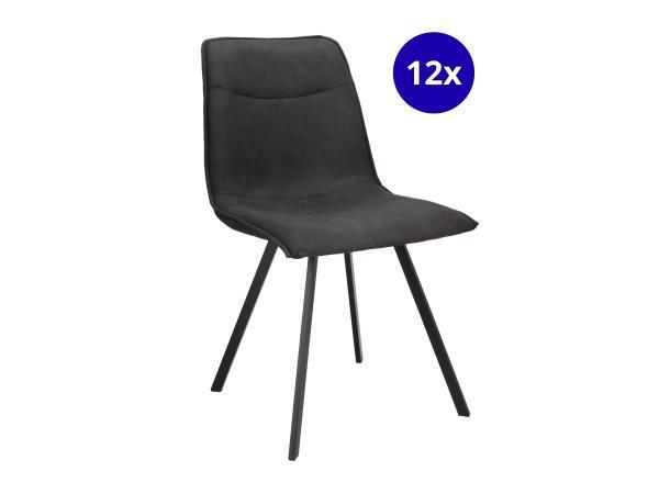 Veiling - Stoel Nora (set van 12) Stof - Antraciet - Grijs, Huis en Inrichting, Stoelen