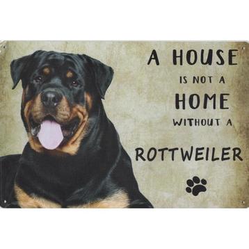 Wandbord Honden - A House Is Not A Home Without A Rottweiler disponible aux enchères