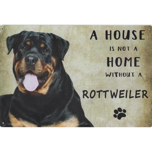 Wandbord Honden - A House Is Not A Home Without A Rottweiler, Animaux & Accessoires, Accessoires pour chiens