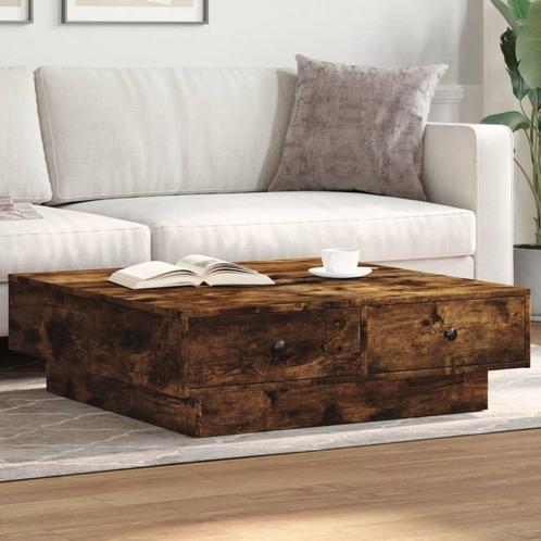 vidaXL Salontafel 90x90x28 cm bewerkt hout gerookt, Huis en Inrichting, Tafels | Salontafels, Nieuw, Verzenden