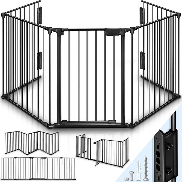 KIDUKU® Openhaardbeschermingsrooster met deur, metaal, 420 c, Huis en Inrichting, Overige Huis en Inrichting, Verzenden