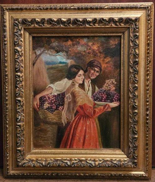 Escuela española (XIX-XX) - La vendimia, Antiek en Kunst, Kunst | Schilderijen | Klassiek