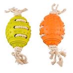 eco rubber rugby bal bamboe/rijst + katoen, Animaux & Accessoires, Jouets pour chats