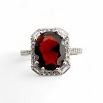 Zonder minimumprijs - Ring Zilver - Garnet (gecertificeerd), Nieuw