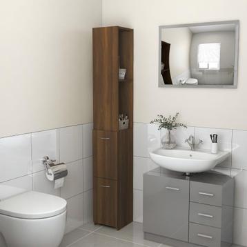 vidaXL Badkamerkast 25x26,5x170 cm bewerkt hout bruin, Huis en Inrichting, Badkamer | Badkamermeubels, Verzenden, Nieuw