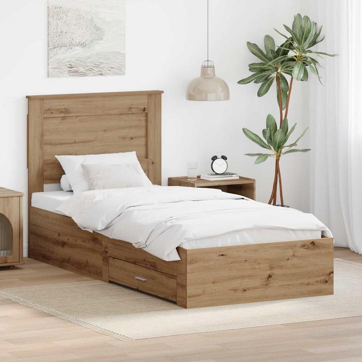 vidaXL Bedframe met lade met hoofdeinde met opslag Bewerkt, Maison & Meubles, Chambre à coucher | Lits, Envoi