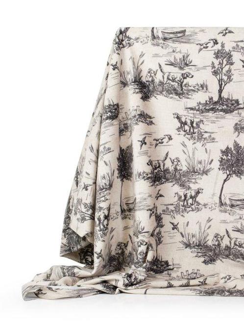 JACHTVERSLAGEN - Velours Toile de Jouy in Beperkte Editie -, Antiek en Kunst, Antiek | Tapijten, Tafelkleden en Textiel