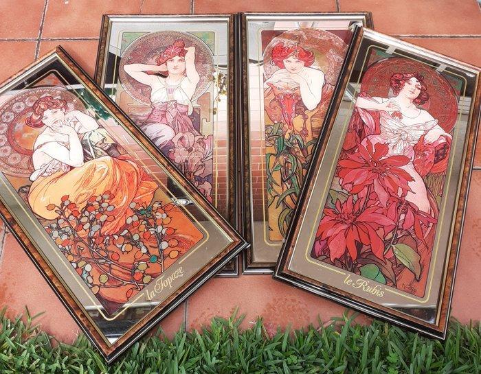 Mucha - Glazen vitrinelijst (4)- De Topaas, De Smaragd, De, Antiek en Kunst, Curiosa en Brocante