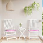 vidaXL Tuinstoelkussens 2 st 50x50x4 cm stof roze, Huis en Inrichting, Woonaccessoires | Kussens, Verzenden, Nieuw