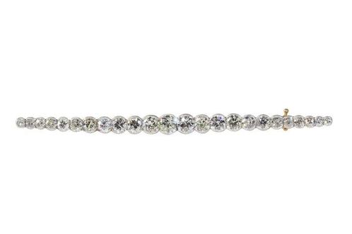 Broche - 18 carats Or jaune, Platine - 2.64ct. tw. Diamant, Handtassen en Accessoires, Antieke sieraden