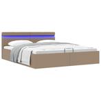 vidaXL Bedframe met opslag en LED kunstleer cappuccino, Huis en Inrichting, Slaapkamer | Bedden, Verzenden, Nieuw