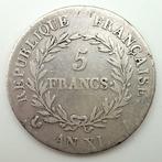 France. Consulat (1799-1804). 5 Francs An XI-A, Paris (Sans